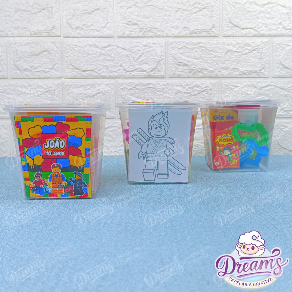 Kit com 20 Potes Diversão 750 ml Personalizados – Lego - #3