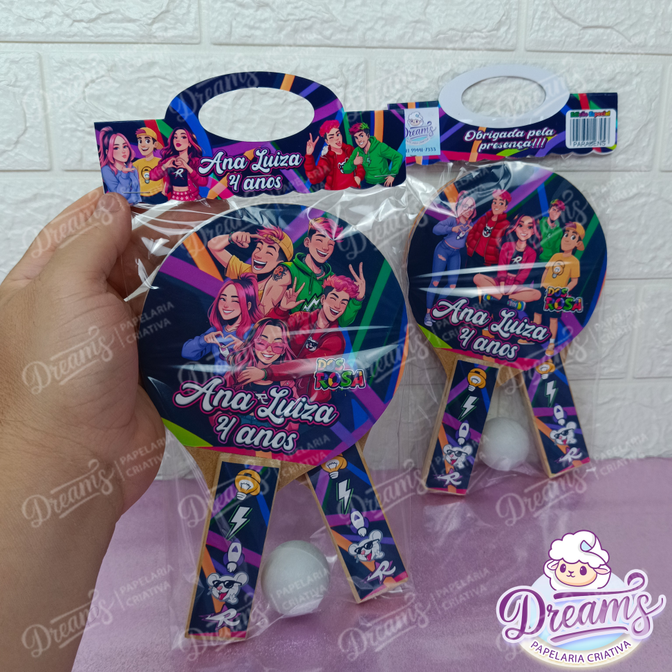 20 Raquetes de Ping Pong Personalizadas Dos Rosa - #6