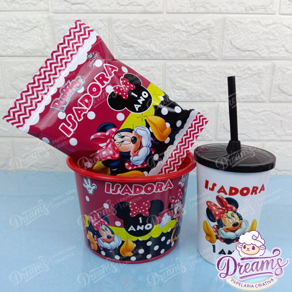 Kit com 20 Cineminhas: Balde, Copo 480 ml e Ruffles 17 g – Minnie - #3