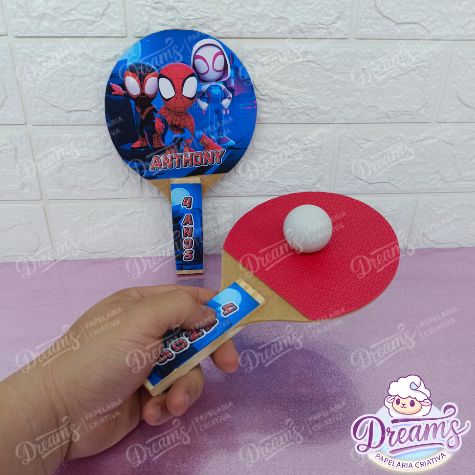 20 Raquetes de Ping Pong Personalizadas Homem-Aranha