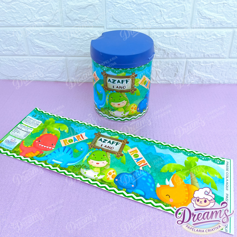 Kit com 20 Rótulos para Lata Aptamil 800 g – Dino Baby