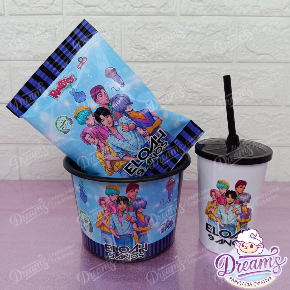 Kit com 20 Cineminhas: Balde, Copo 480 ml e Ruffles 17 g – Eloah K-pop - #4