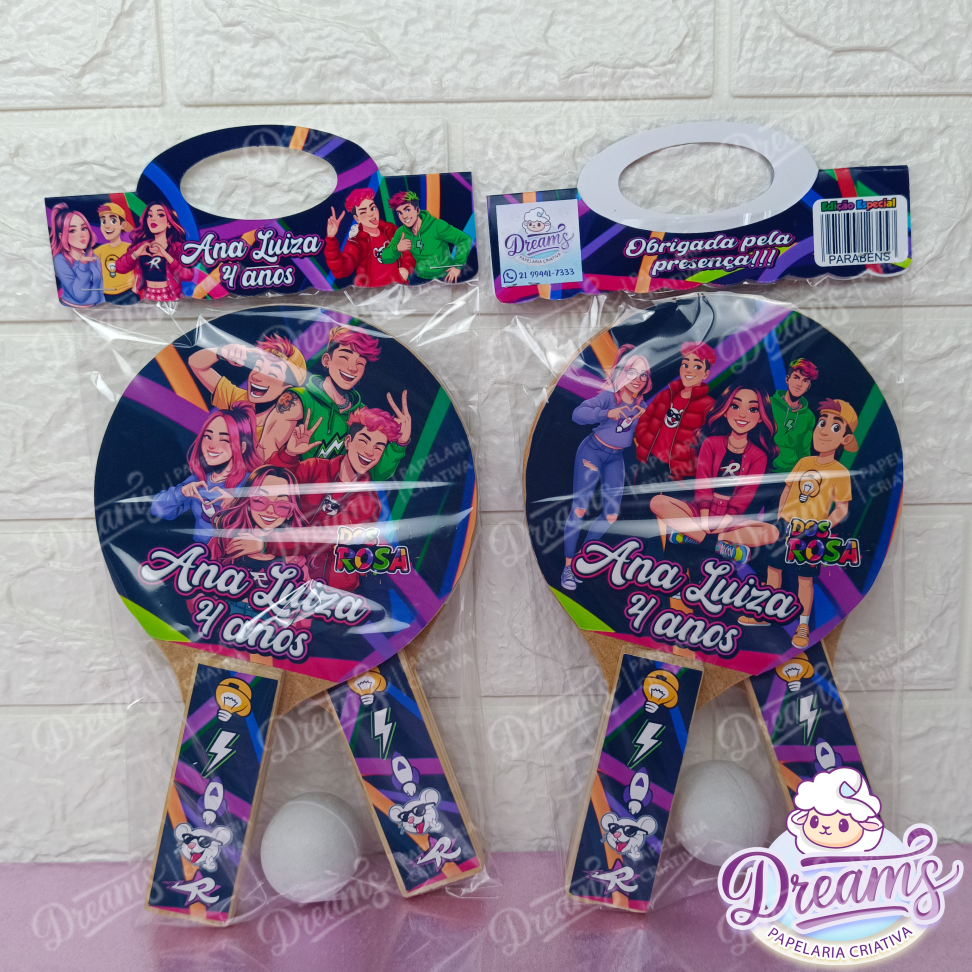 20 Raquetes de Ping Pong Personalizadas Dos Rosa - #5