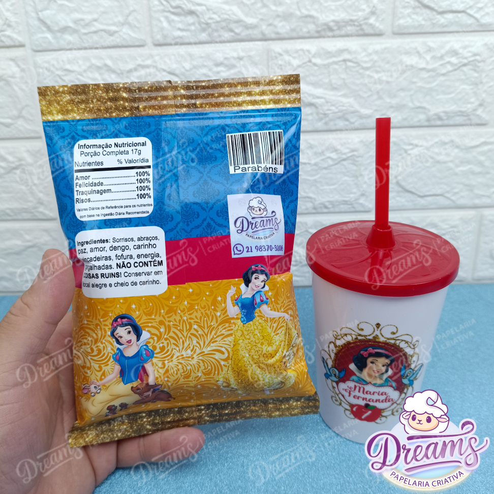 Kit com 12 Batatas Ruffles e 12 Copos de 480 ml – Branca de Neve e os Sete Anões - #7
