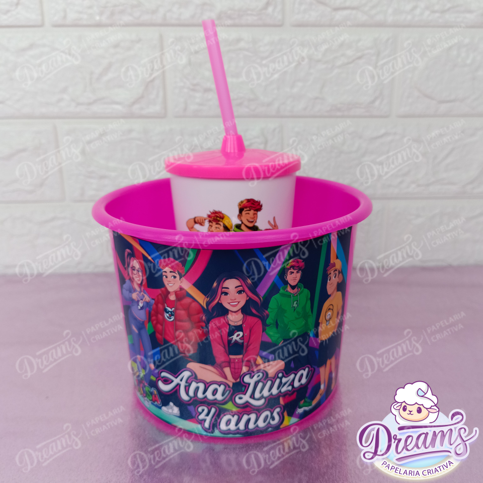 Kit com 10 Cineminhas: Copo 480 ml e Balde de 1,5 Litro – Dos Rosa - #3