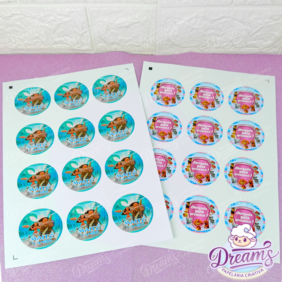 Kit com 10 Folhas Adesivas A4 Personalizadas – Moana - #4