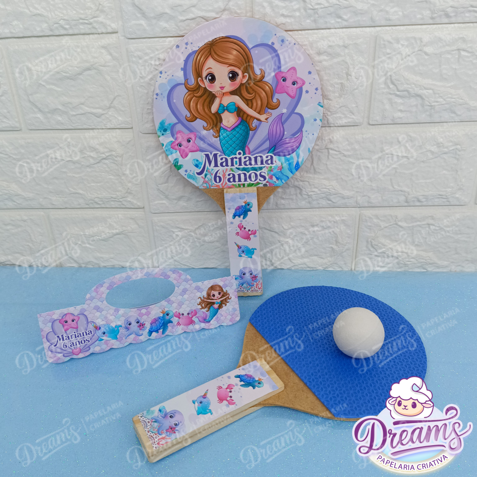 20 Raquetes de Ping Pong Personalizadas Sereia - #4