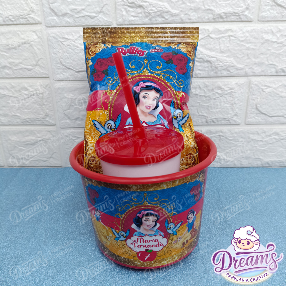 Kit com 20 Cineminhas: Balde, Copo 480 ml e Ruffles 17 g – Branca de Neve - #3
