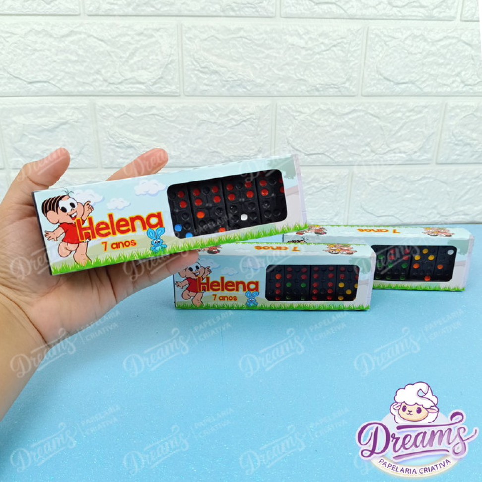 Kit com 24 Jogos de Dominó Personalizados – Turma da Mônica
