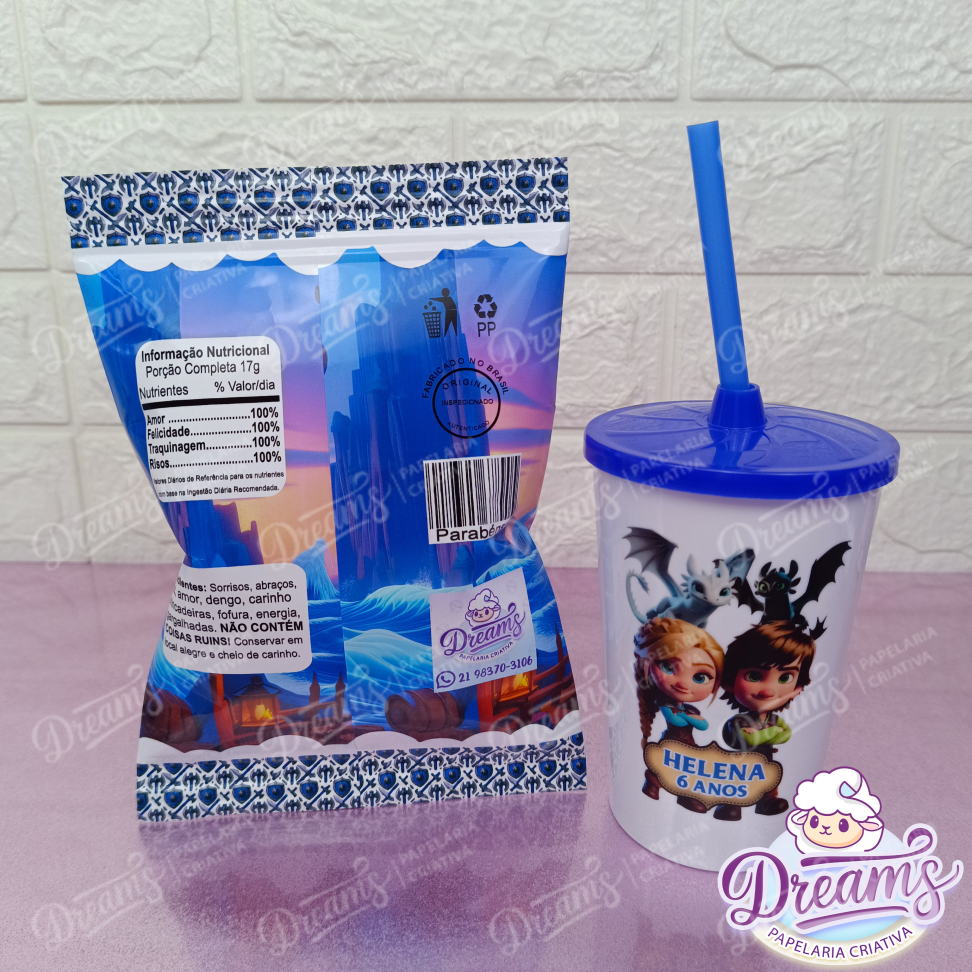 Kit com 12 Batatas Ruffles e 12 Copos de 480 ml – Como Treinar o Seu Dragão - #3