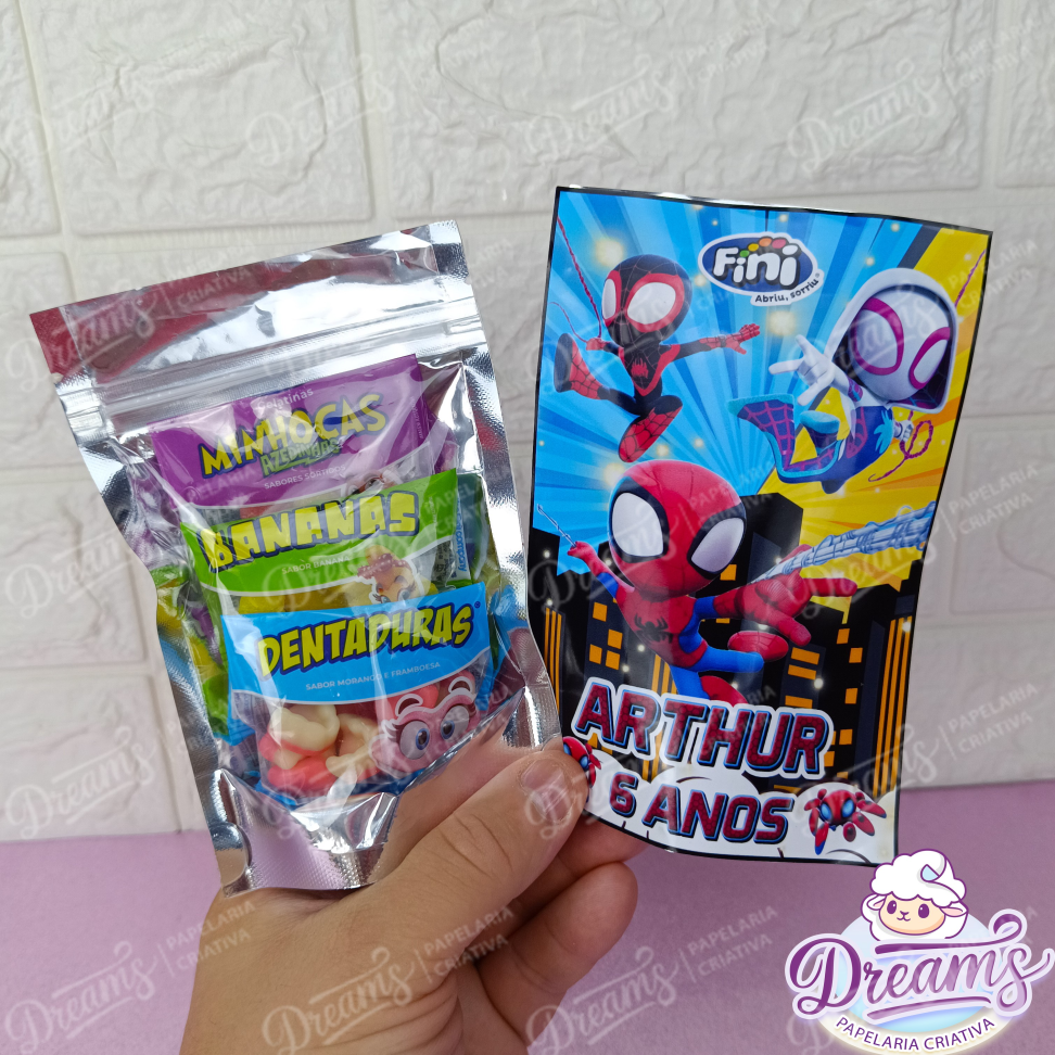 Kit com 12 Saquinhos Zip Lock 10 × 15 cm com Fini – Spidey e Seus Amigos - #4