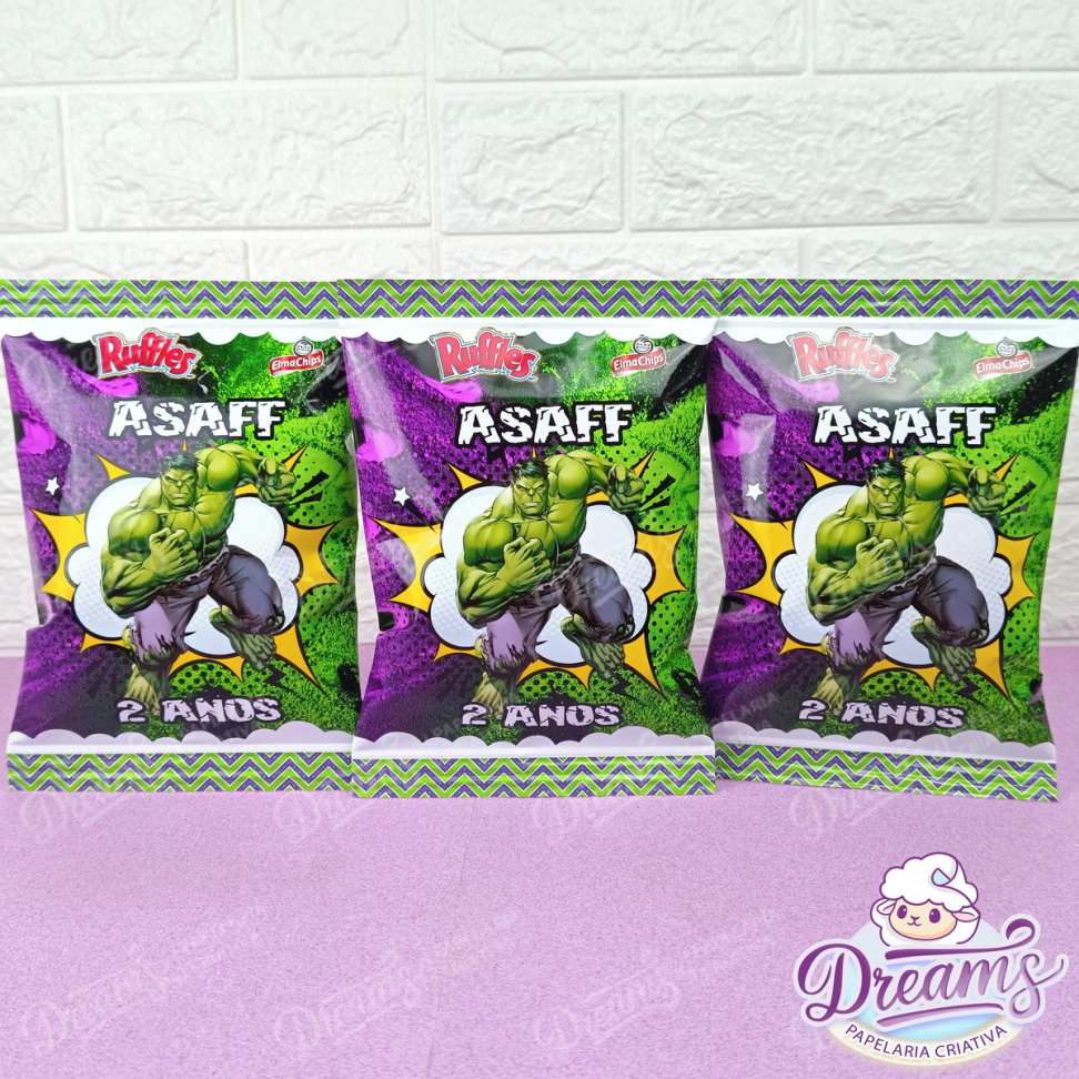 Kit com 20 Pacotes de Batata Ruffles 17 g Personalizados – Hulk - #4