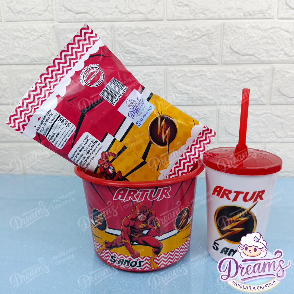 Kit com 20 Cineminhas: Balde, Copo 480 ml e Ruffles 17 g – Flash