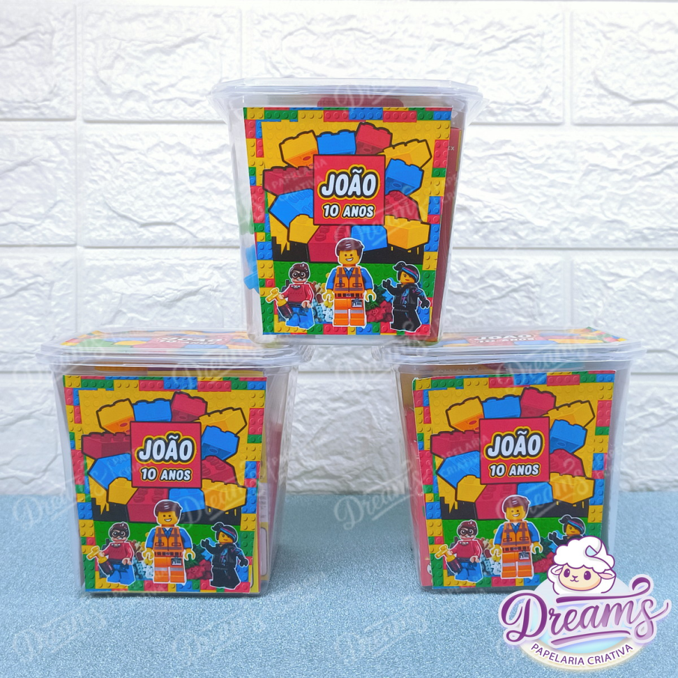 Kit com 20 Potes Diversão 750 ml Personalizados – Lego - #4