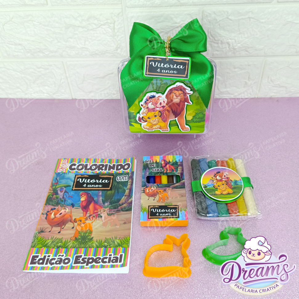 Kit com 10 Maletinhas Acrílicas Diversão 13,5 x 17 x 7 cm – Rei Leão