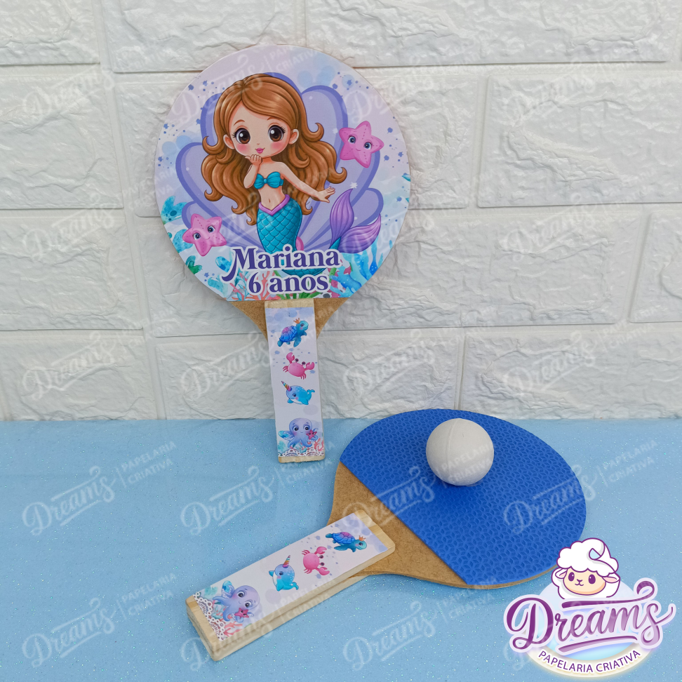 20 Raquetes de Ping Pong Personalizadas Sereia
