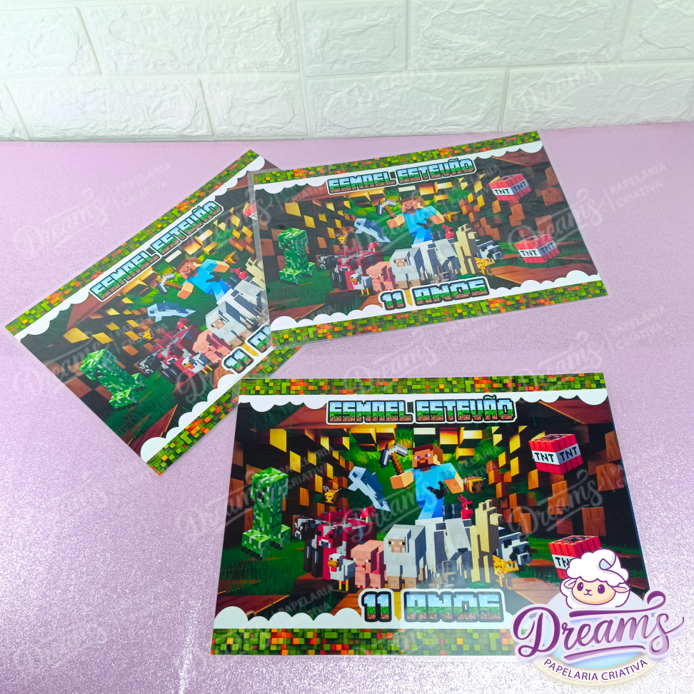 Kit com 10 Sousplats Personalizados 22 × 31 cm – Minecraft - #5