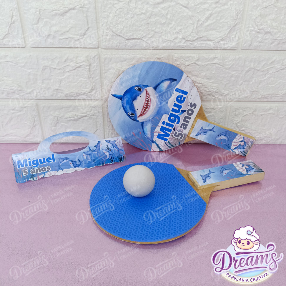 20 Raquetes de Ping Pong Personalizadas Baby Shark