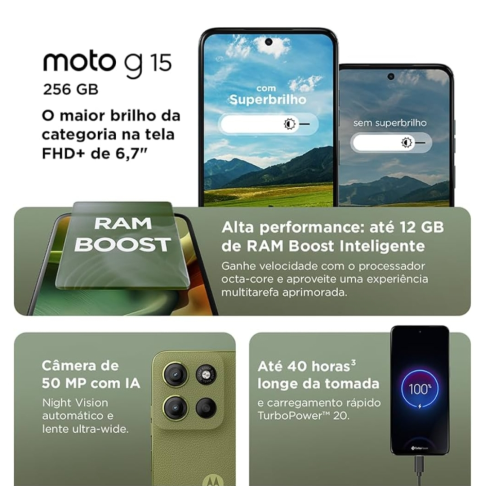 MOTOROLA MOTO G15 256GB 4GB RAM CINZA - #5