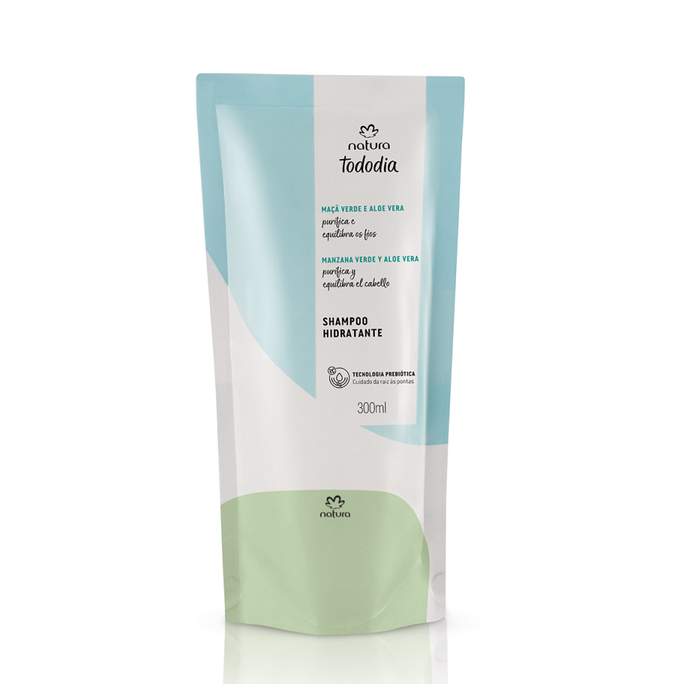 Refil Shampoo Maçã Verde e Aloe Vera Tododia 300ml