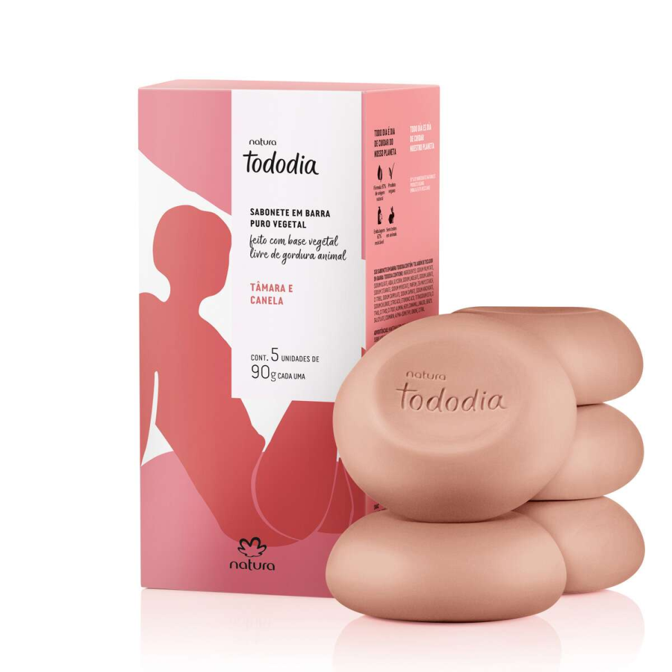 Sabonete Barra Tâmara e Canela Tododia c/ 5 unid - 90g cada