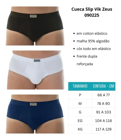 Cueca Slip Vik Preta Tam Gr