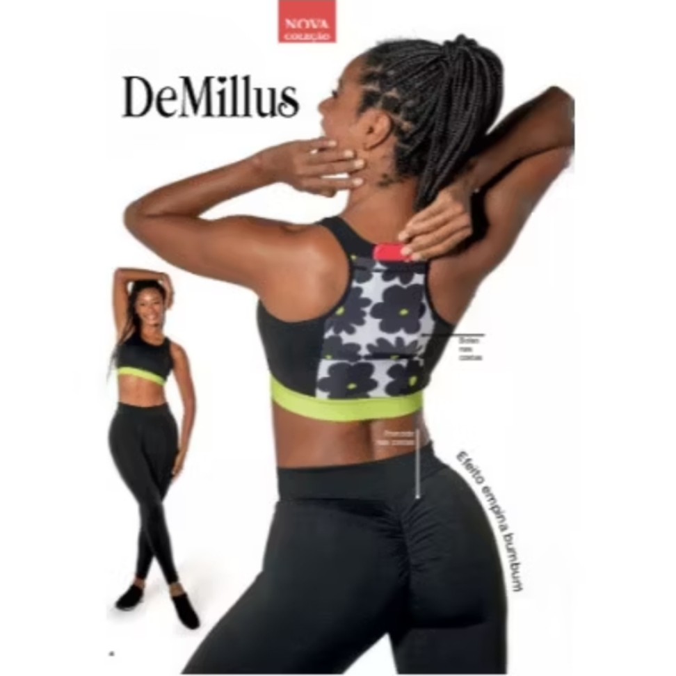 Legging Tangent Efeito empina Bumbum Tam EG Preta Demillus