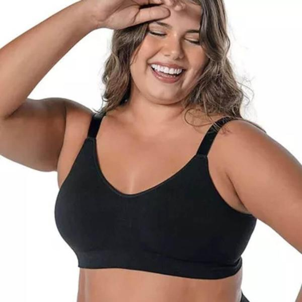 Sutiã Conforto ultraleve Preto Plus - veste 48 ao 52