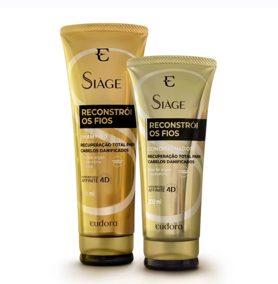 Kit Shampoo e Condicionador Reconstroi os fios Siage