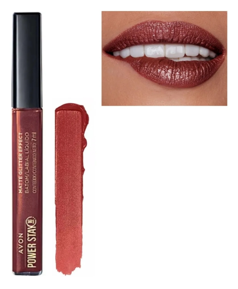 Batom Líquido Matte Glitter Nude Iluminado Power Stay 16 horas de duração