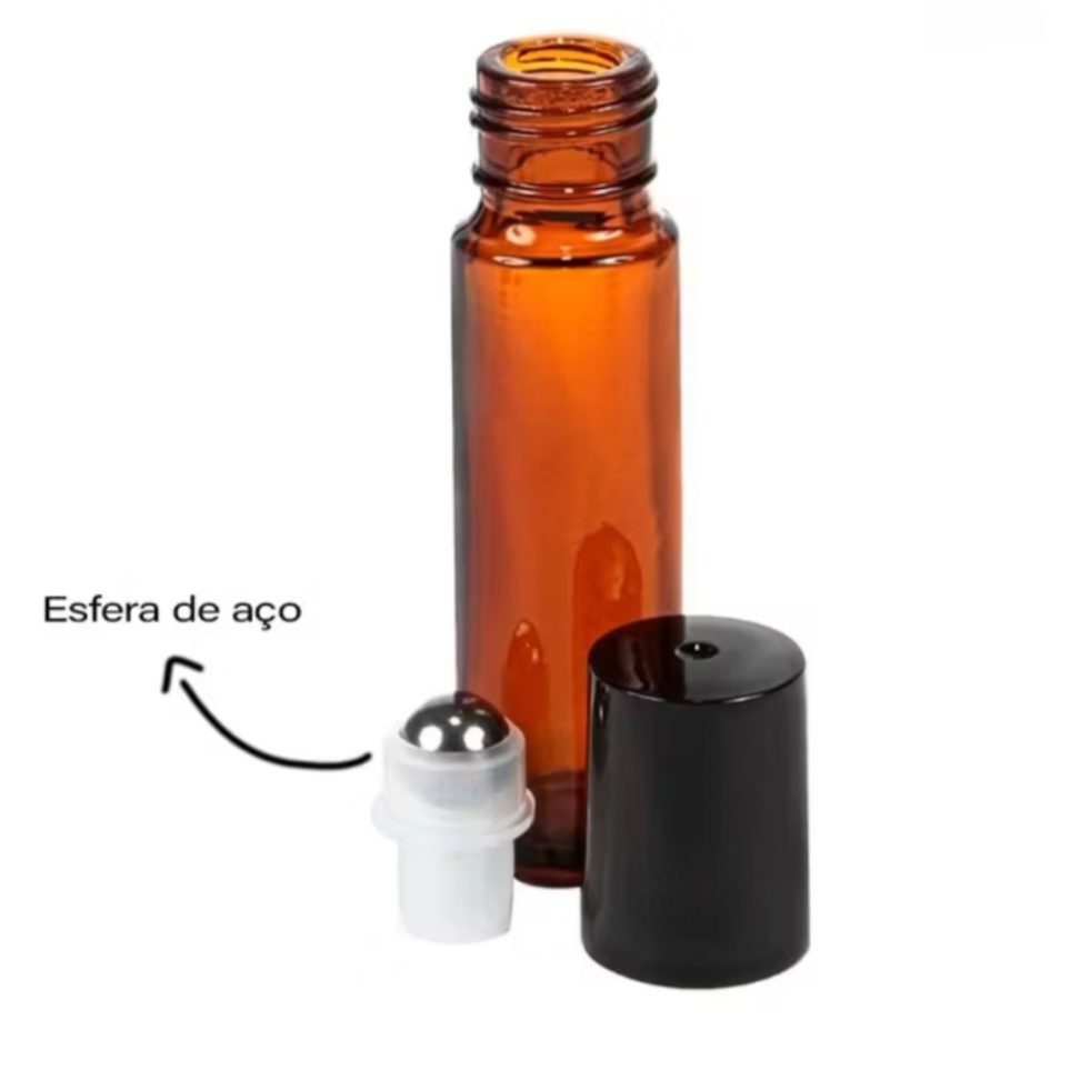 Frasco Roll-on vidro p Óleos Essenciais 10ml