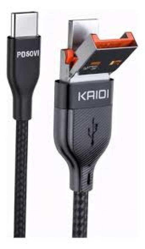 Cabo Usb Tipo-c Kaidi 2 em 1 Conector Duplo 60w 6A - #1