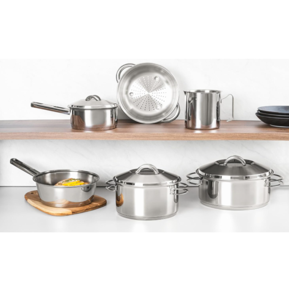 Jogo de Panelas Tramontina Solar em Aço Inox com Fundo Triplo e Tampas de Inox 6 Peças - #5