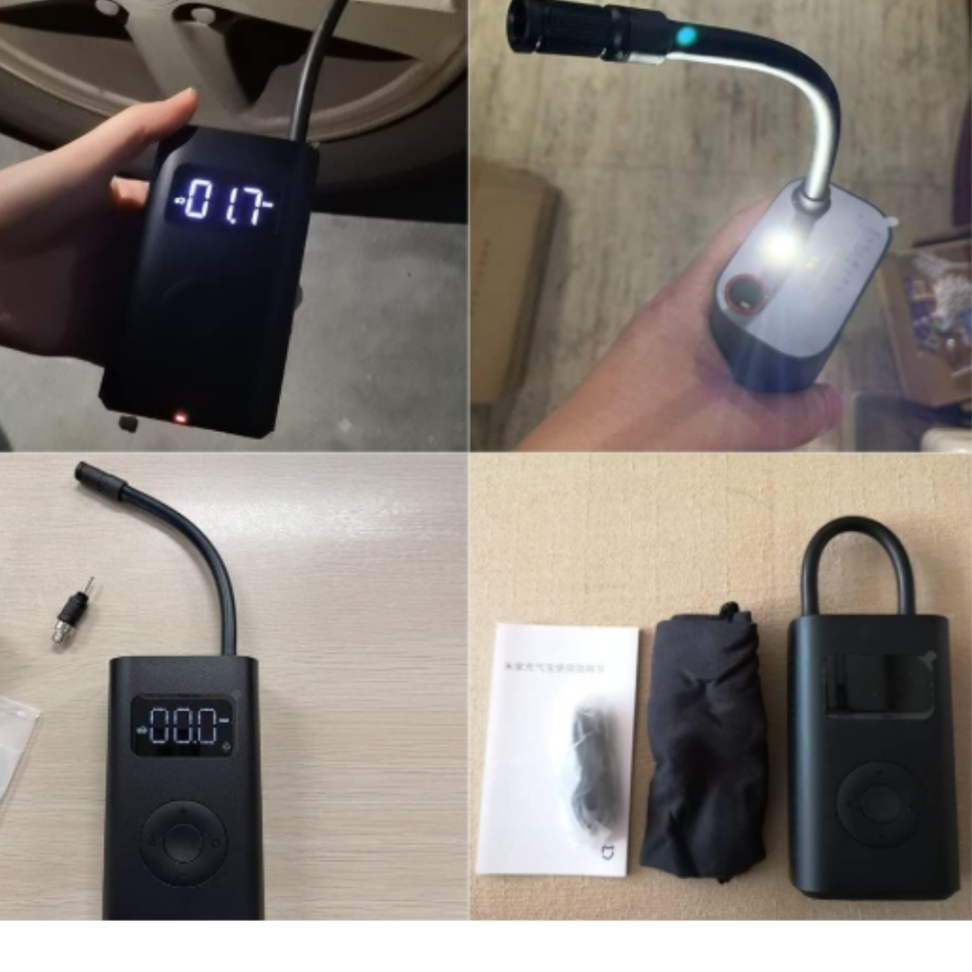 Compressor de ar elétrico portátil Xiaomi 1S, fácil de transportar, design atraente, interface universal tipo C (preto) - #1