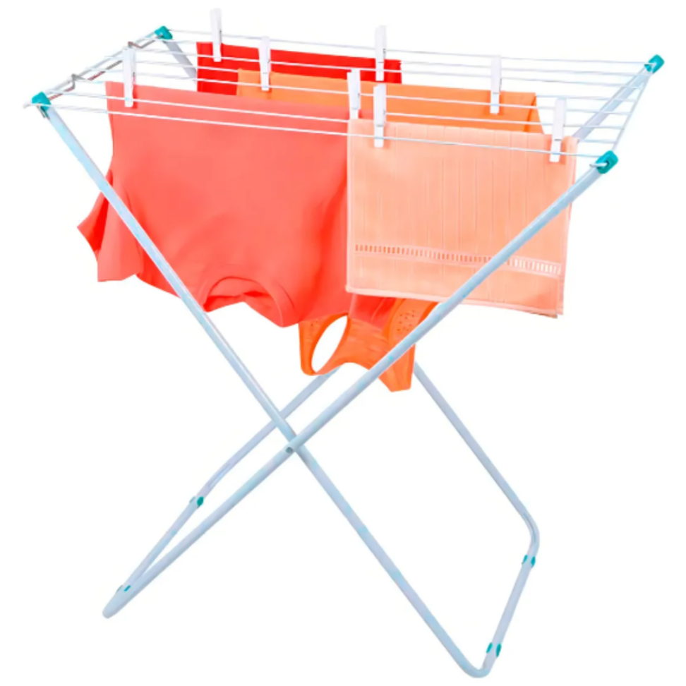 Varal Chão Reforçado Compacto Retrátil Dobrável Slim Mor Cor Branco - #3