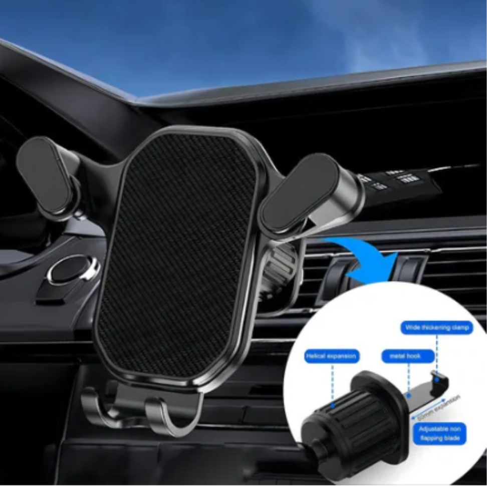 Suporte Celular Gps Veicular Carro Ar Condicionado Gira 360 Preto - #1