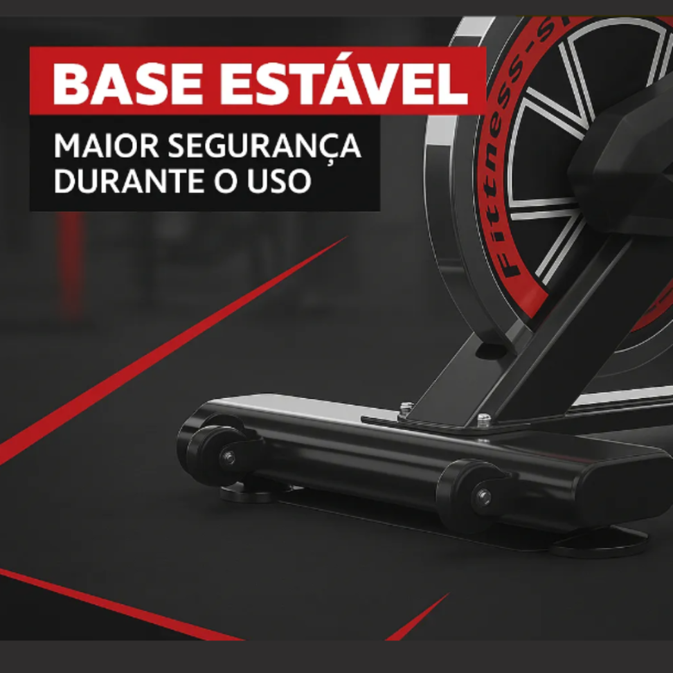 Bicicleta Ergométrica Fitness para Cardio e Musculação 6kg Inercia com base Cor Preto e Vermelho Marca Sevenfit - #1