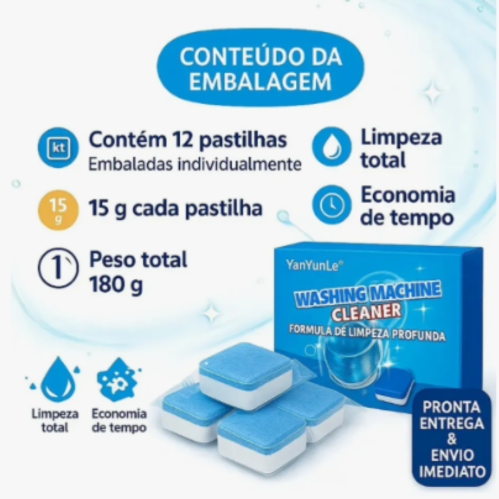 Pastilha Tablete Limpeza Máquina Lavar Roupa Louça Kit 12 Un - #3