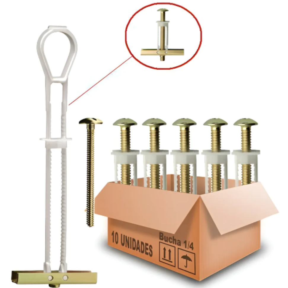 Bucha Gesso Drywall Sforbolt C/ Parafuso 1/4 - 10pcs C/ - #1
