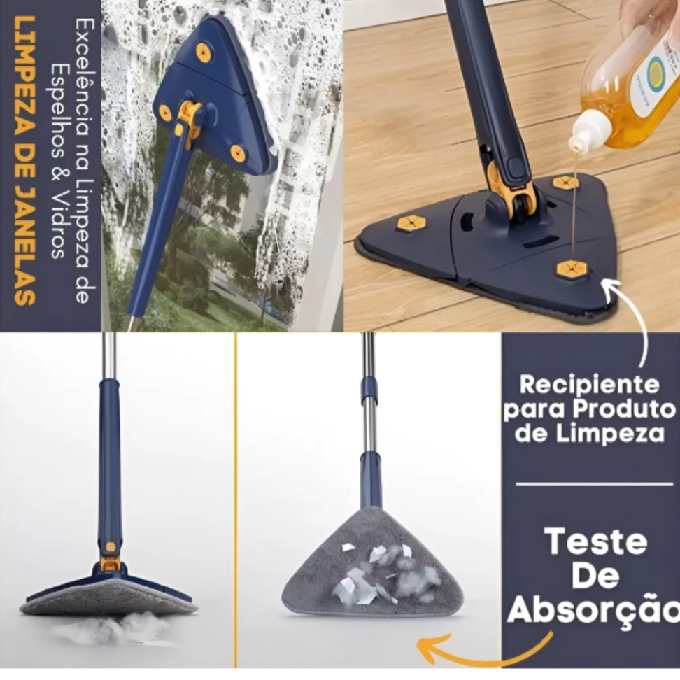 Mop Limpeza Esfregão Triangular 2 Refis Multiuso Limpa Seca Azul 4.7 Avaliação 4.7 de 5. 13 opiniões. (13) - #1