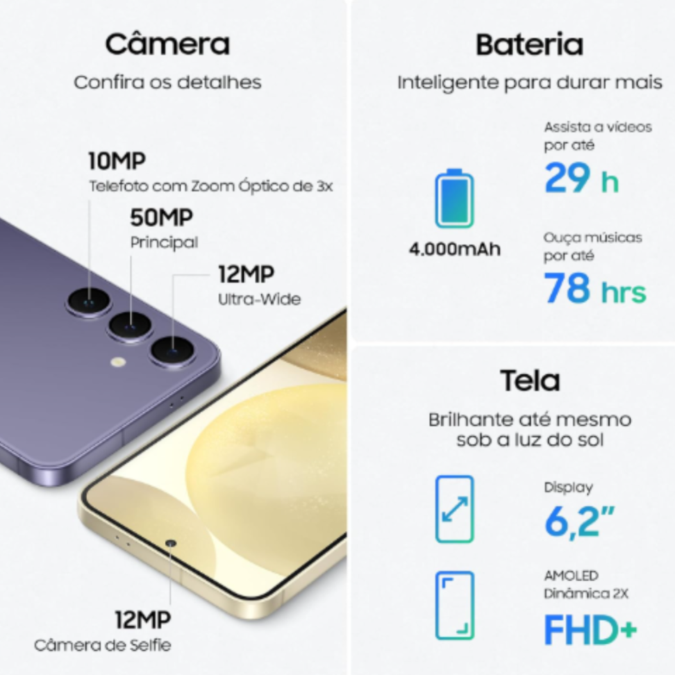 Smartphone Samsung Galaxy S24, Galaxy AI, Selfie de 12MP, Tela de 6.2" 1-120Hz, 256GB, 8GB RAM - #2