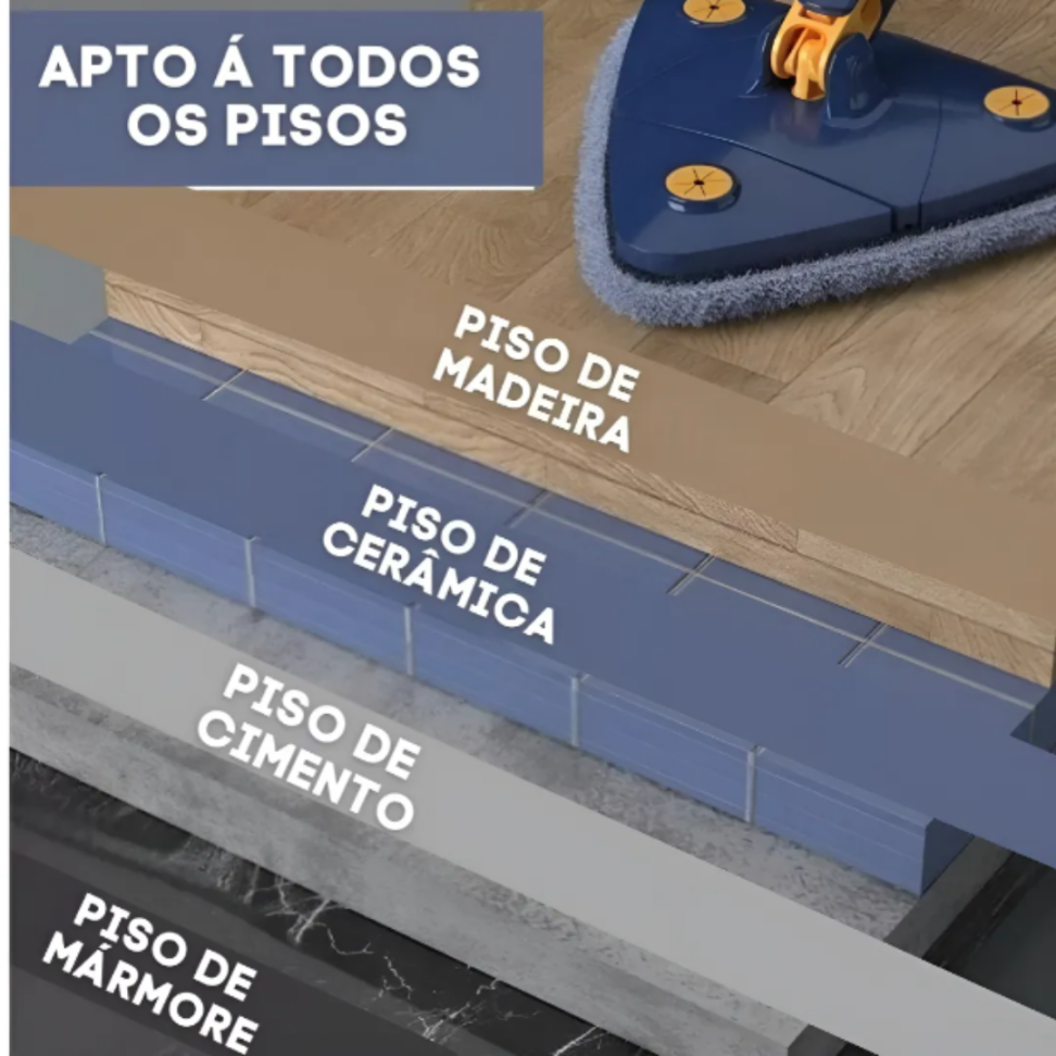 Mop Limpeza Esfregão Triangular 2 Refis Multiuso Limpa Seca Azul 4.7 Avaliação 4.7 de 5. 13 opiniões. (13) - #1