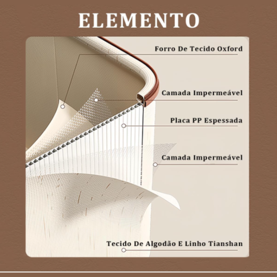 Pack Duplo de Caixas Organizadoras Médias Dobráveis - Algodão-Linho Bege Ecológico com Alças para Guarda-Roupa ou Debaixo da Cama - #2