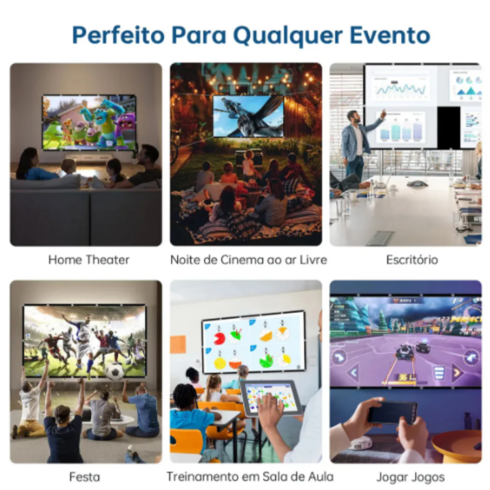 Tela De Projeção 100 Polegadas 4k Hd High Contrast Projetor - #1