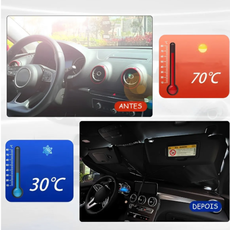 Quebra Sol Carro Para Brisa Protetor Solar Guarda Chuva Uv - #1