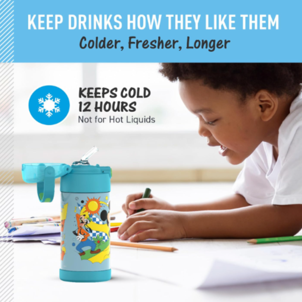 Garrafa infantil THERMOS FunTAINER de aço inoxidável com canudo, 350 ml, Mickey Mouse - #1