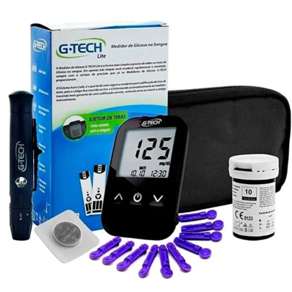 Kit Completo Aparelho Medidor de Glicose G-tech Lite - #1