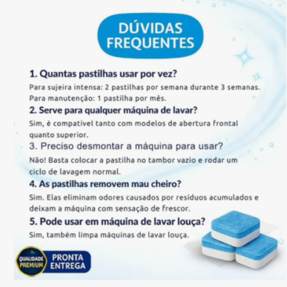 Pastilha Tablete Limpeza Máquina Lavar Roupa Louça Kit 12 Un - #4