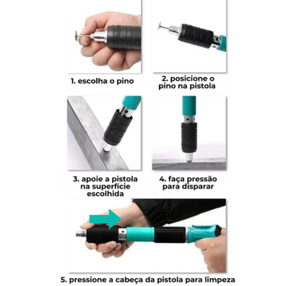 Pistola De Fixação Finca Pino Manual Rebites + Acessórios - #1