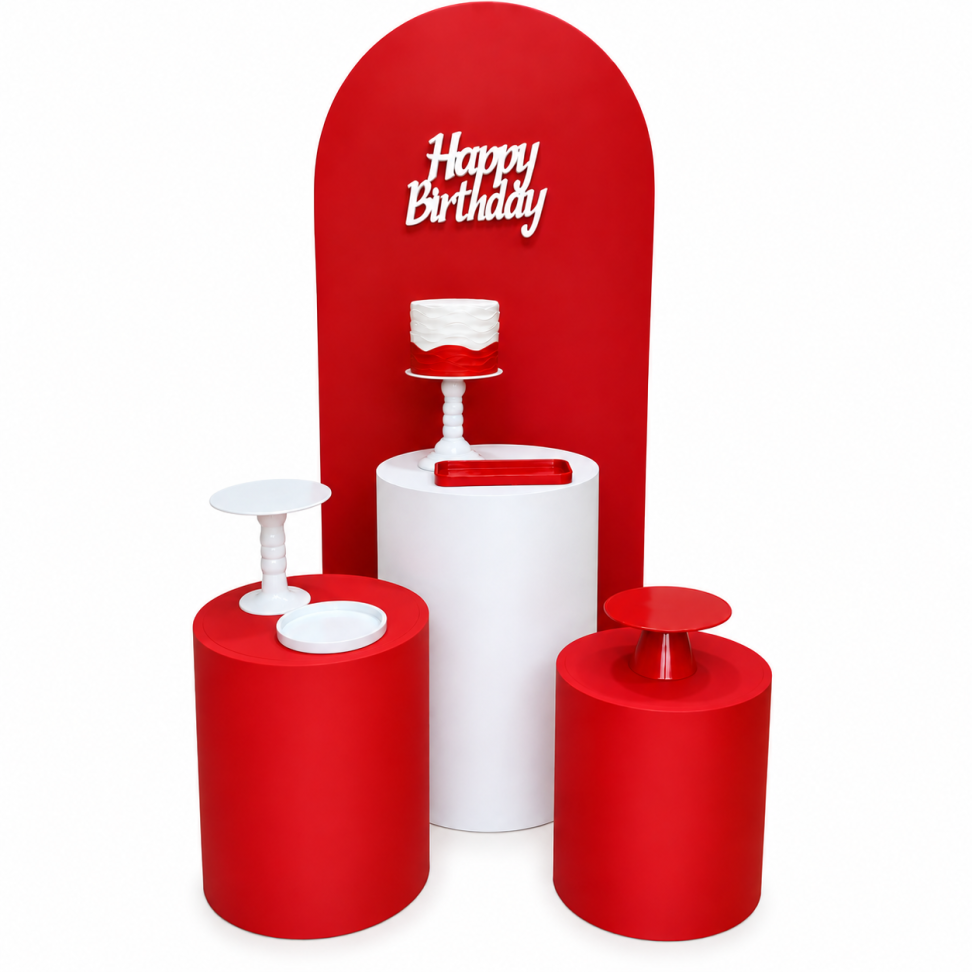 Kit Painel Romano Vermelho e Branco